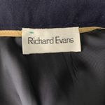 Vintage Richard Evans Pencil Skirt S Navy Blue Wool Blend Lined Button Zip Photo 4