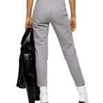 Topshop New  Seam Detail 80s Mom Jeans High Rise Tapered Leg Grey Denim Photo 1