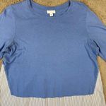 J.Jill Striped Tunic Top Long Sleeve Layering Blue White Size M Minimalist Size M Photo 5