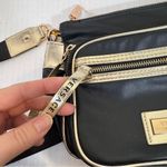 Versace Perfumes Black Gold Nylon Crossbody Handbag Womens Purse Shoulder Bag Photo 3