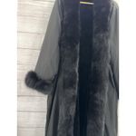 Marvin Richards Vtg Reversible Long Faux Fur Coat Sz 1X Black Photo 2