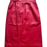 Mixit Vintage Evan Davies 100% Leather Red Pencil Skirt Photo 0