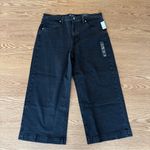 Gap High Rise Wide Leg Crop Jeans Womens 18/34R Black Baggy Boho Stretch New NWT Photo 1