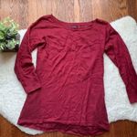 American Eagle ⭐️ AEO Red 3/4 Sleeve Crewneck Crochet Sweater XS Photo 0