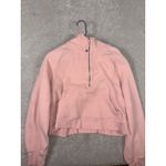 Lululemon Scuba Hoodie Womens M/L Pink Oversized Half Zip Some Staining Shown Photo 11