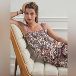 Anthropologie Verona Smocked Pajama Lounge Top Paisley Floral Crop Modal Size XL Photo 5