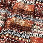 Chico's  Maxi Skirt Womens 3 US XL Silk Cotton Stretch Waist Long Red Orange Tan Photo 3