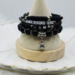 “Strong AF Mama” Arm Candy Beaded Bracelet Black Photo 0