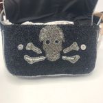 Viral Black Beaded Skull & Crossbones Shoulder Bag Made In India Goth Punk Photo 7