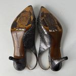Adrienne Vittadini Surya Slingback Shoes Sz 6M Snake Skin Crystals Pewter Glam Photo 7