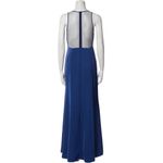 Aidan Mattox Blue Lace V-Neck Evening Gown Women’s Size S Elegant Long Dress Photo 1