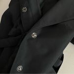 United Colors Of Benetton BENETTON Black Jacket Blazer Belted Snap Closure Lined Oversized Collar Size 44 Photo 10