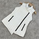 Athleta So Down Asymmetrical Front Zip Puffer Vest Down Feather in Ivory Size S Photo 1