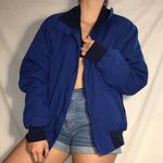 VINTAGE BLUE FLEECE INTERIOR ZIP UP JACKET MADE IN USA Size XL Photo 0