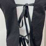 ZARA Women's Black Sleeveless Tie Back V Neck Button Down Vest Top Size XS Photo 3