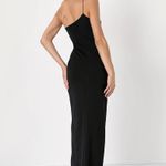 Lulus Dramatic Efforts Black One-Shoulder Knotted Maxi Dress Photo 3