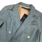 Ralph Lauren Polo  Double Breasted Chambray Blazer Womens 10 Blue Academia New Photo 1