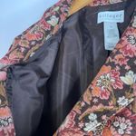 Villager by Liz Claiborne Floral Print Tapestry Single Breasted Blazer Size 16 Brown Photo 6