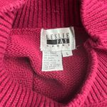 Leslie Fay Vintage 90s  Mock Neck Sweater Size L Maroon Red Floral Embroidered Photo 4