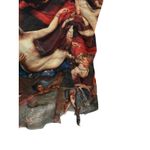 Pretty Little Thing  Renaissance Print Mesh Ruched Mini Dress Bodycon Sexy Size 8 Photo 7