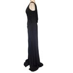 Camille La Vie Beaded Floor Length Gown Sz 6 Black Back Cowl Witchy Glam Goth Photo 2