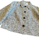 Madewell Button-Front Jacket Tweed Black White Textured Blazer Size 6 Women's Photo 5