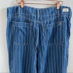 Seven7 Striped Wide Leg Crop Pants Chambray Denim Train Conductor 10 Photo 8