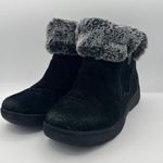 Khombu  Womens Faux Fur Ankle Boots Size 8M Leather Upper Black Photo 0