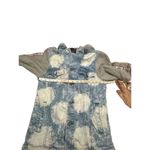 Track 23 Womans distressed Hoodie denim jacket Sz M Blue Size M Photo 3