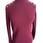 Talbots Mock Neck Knit Sweater with Gold Buttons Petite Large Photo 0
