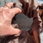 Chic Brown and White Drawstring Bag Tan Photo 7