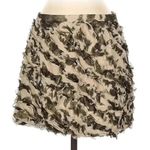 J.Crew | 100% Silk Camo Ruffle Mini Skirt Camouflage Side Zip Size 00 XXS Photo 0