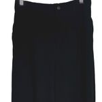 ZARA  Wide Leg Mid Rise Trouser Pants Front Side Pockets Belt Loops M Black #3102 Photo 2