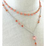 Baked Beads Orange beaded Layered Drop Y Necklace Photo 2