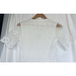 White Embroidered Floral Maxi Dress Flutter Sleeve Bridal Wedding Guest Fairy Photo 5