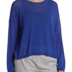Eileen Fisher  Tencel Boxy Crewneck Long Sleeve Top XS Royal Blue Photo 0
