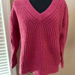 Lucky Brand Women’s Fuchsia Thick Knit Vneck Sweater Size Small Photo 0