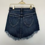 Free People Bailey Raw Hem Fringe Denim Jean Asymmetrical Mini Skirt Size 27 Photo 2
