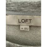 Ann Taylor LOFT Gray Quilted Sleeve Sweatshirt Women's Medium Photo 4