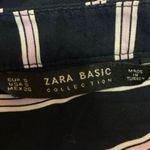 ZARA  Basic Blue Pink Striped Half Tie Sleeve Button Down Mini Shirt Dress Size S Photo 3