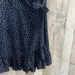 Relipop  Short Sleeve Blue Polka Dot Ruffle Mini Wrap Dress Junior Large Like New Photo 3