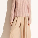 Vince  Marled Raglan Pullover Sweater Size Large Alpaca Mohair Wool Pink Mockneck Photo 0