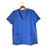 FIGS  Shirt Women Small Blue Casma Three Pocket Short Sleeve Scrub‎ Top Medical Photo 1
