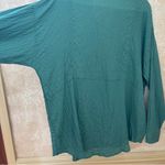 Jane and Delancey  Top Shirt Womens Large Green Button Up V Neck Textured Crinkled Photo 6