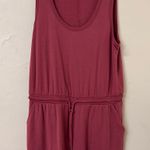 Athleta ‎ Berry Rose Women’s Romper size Large Tie waist Photo 0