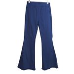 Umgee Full Size Wide Flare Leg Stretch Pants with Frayed Hem Boho Festival Sz L Photo 1