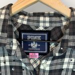 PINK - Victoria's Secret Victoria’s Secret Pink Large Black Plaid Y2K Rhinestone Button Up Shirt Photo 1