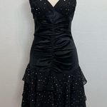 Betsey Johnson Vtg  Evening Sz 6 Silk Dress Whimsigoth Tiered Bling Sexy Ruched Photo 1