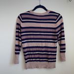 Halogen navy blush stripped crewneck cardigan S Photo 1