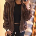 Faux Fur Teddy Coat Brown Size L Photo 1